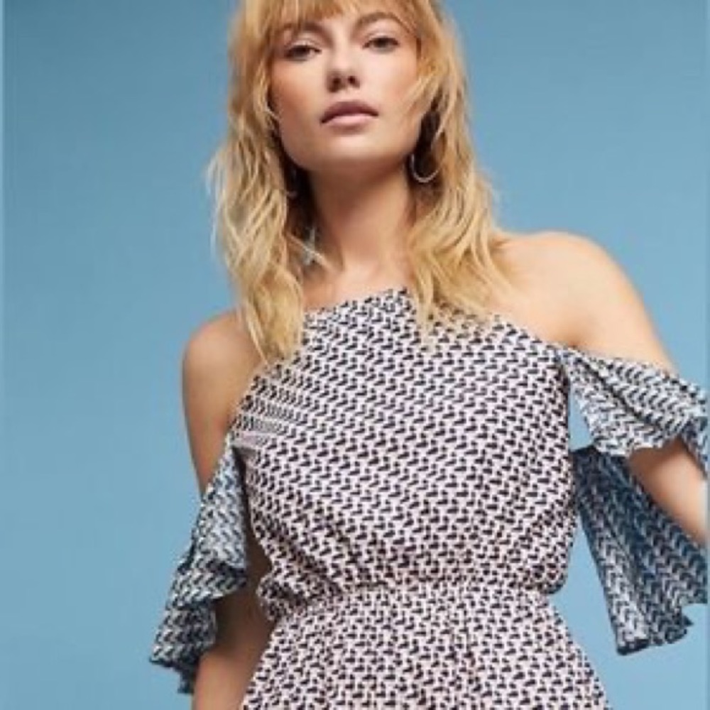{Anthropologie} Elevenses Madelenna Romper